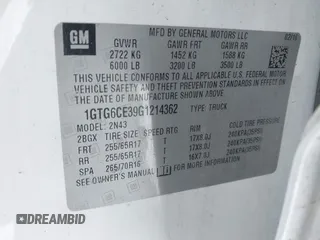 2016 GMC Canyon 4WD SLE with VIN 1GTG6CE39G1214362, listed as a IAAI auction lot 41278363 with 96,740 mi miles. Bid and sale history available at carsss.com. Image 9.