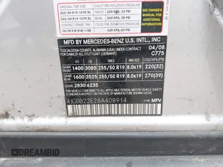 2008 Mercedes-Benz M 320 CDI with VIN 4JGBB22E28A408914, listed as a IAAI auction lot 42066714 with 194,706 mi miles and . Bid and sale history available at DreamBid. Image 9.