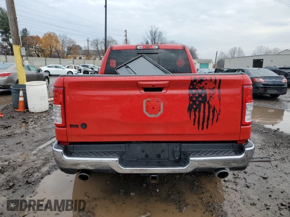 2022 Ram 1500 Big Horn with VIN 1C6SRFMT5NN303332, listed as a Copart auction lot 81687224 with Not provided miles and Salvage title. Bid and sale history available at DreamBid. Image 6.