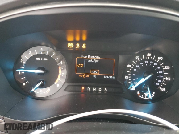 2017 Ford Fusion SE with VIN 3FA6P0H98HR120168, listed as a Copart auction lot 51760235 with 124,791 mi miles and Salvage Title. Bid and sale history available at DreamBid. Image 9.