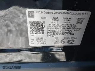 2022 GMC Terrain SLE with VIN 3GKALTEV8NL207168, listed as a IAAI auction lot 41595775 with 19,311 mi miles. Bid and sale history available at carsss.com. Image 9.