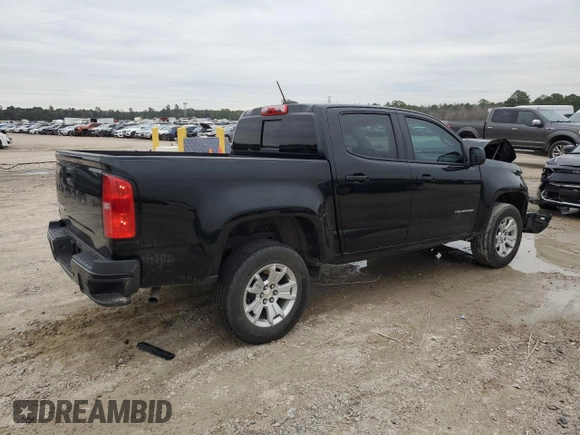 2021 Chevrolet Colorado 2WD LT with VIN 1GCGSCEA9M1278729, listed as a Copart auction lot 88572395 with 38,492 mi miles and Salvage Title. Bid and sale history available at carsss.com. Image 3.