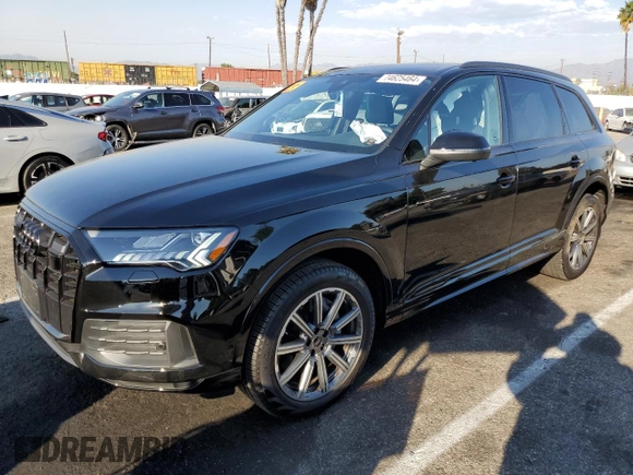 2024 Audi Q7 Premium Plus with VIN WA1LCBF70RD007292, listed as a Copart auction lot 74625464 with 5,831 mi miles and Salvage Title. Bid and sale history available at carsss.com. Image 1.