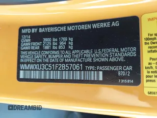 2015 MINI Hardtop 4 Door S z VIN WMWXU3C51F2B57061, wystawiony jako IAAI lot #41691431 z przebiegiem 66 406 mil mil oraz . Historia ofert i sprzedaży dostępna na DreamBid. Obrazek 9.