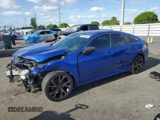 2019 Honda Civic Sport with VIN 2HGFC2F89KH577538, listed as a Copart auction lot 55873085 with 77,861 mi miles and Non repairable. Bid and sale history available at DreamBid. Image 1.