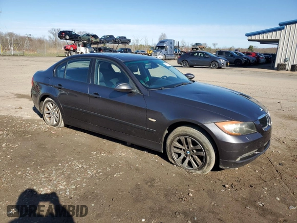 2007 BMW 3 Series 328xi with VIN WBAVC73557KP35114, listed as a Copart auction lot 51818055 with 225,165 mi miles and Salvage title. Bid and sale history available at DreamBid. Image 4.