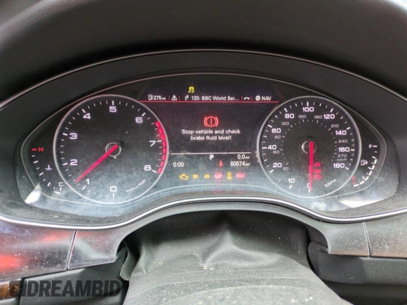 2012 Audi A6 Prestige with VIN WAUJGAFC8CN166536, listed as a Copart auction lot 45583475 with 80,574 mi miles and Salvage title. Bid and sale history available at DreamBid. Image 9.