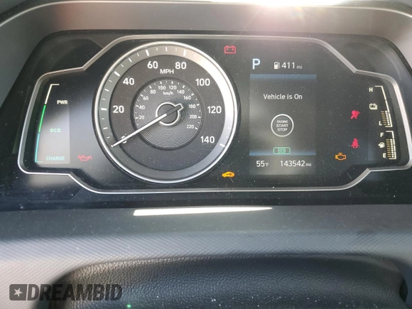 2020 Hyundai Ioniq Blue with VIN KMHC65LC2LU227309, listed as a Copart auction lot 51577645 with 143,542 mi miles and Salvage title. Bid and sale history available at DreamBid. Image 9.