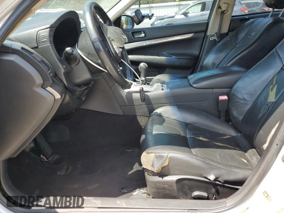 2012 Infiniti G25 Journey with VIN JN1DV6AP5CM701117, listed as a Copart auction lot 60403355 with 168,573 mi miles and Salvage title. Bid and sale history available at DreamBid. Image 7.