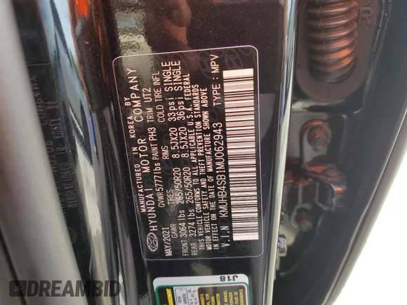 2021 Genesis GV80 with VIN KMUHB4SB1MU062943, listed as a Copart auction lot 82131414 with 36,805 mi miles and Non repairable. Bid and sale history available at DreamBid. Image 14.