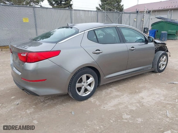 2015 Kia Optima LX with VIN 5XXGM4A71FG480174, listed as a IAAI auction lot 41851460 with 139,947 mi miles. Bid and sale history available at carsss.com. Image 4.