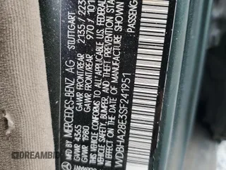 1995 Mercedes-Benz C 230/260/280/320 with VIN WDBHA28E3SF241951, listed as a Copart auction lot 50332845 with 236,068 mi miles and Salvage title. Bid and sale history available at DreamBid. Image 12.