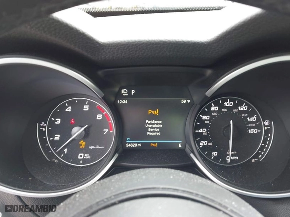 2020 Alfa Romeo Stelvio Ti with VIN ZASPAKBNXL7C75314, listed as a IAAI auction lot 41742922 with 34,620 mi miles. Bid and sale history available at carsss.com. Image 7.