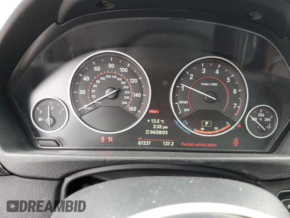 2014 BMW 3 Series 335i with VIN WBA3A9C5XEF477543, listed as a Copart auction lot 54410795 with 67,237 mi miles and Salvage Title. Bid and sale history available at carsss.com. Image 9.