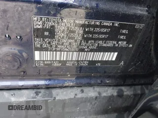 2022 Toyota RAV4 XLE with VIN 2T3P1RFV5NW259010, listed as a IAAI auction lot 42707037 with 60,955 mi miles and . Bid and sale history available at DreamBid. Image 9.