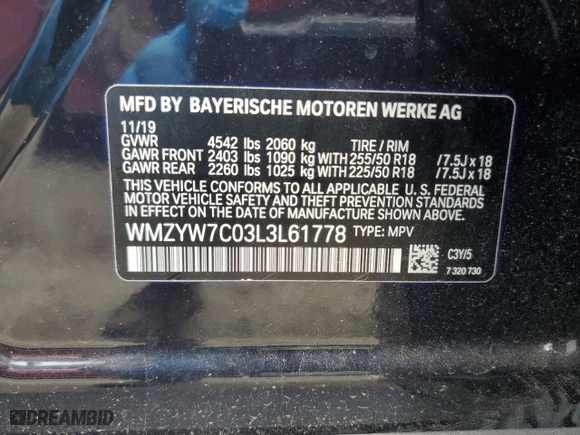 2020 MINI Countryman Cooper S with VIN WMZYW7C03L3L61778, listed as a Copart auction lot 63217674 with 19,458 mi miles and Salvage Title. Bid and sale history available at carsss.com. Image 12.