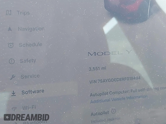 2024 Tesla Model Y с VIN 7SAYGDED8RF019494, выставлен на аукционе IAAI как лот 42336856 с пробегом 3 551 миль миль и . История ставок и продаж доступна на DreamBid. Изображение 15.