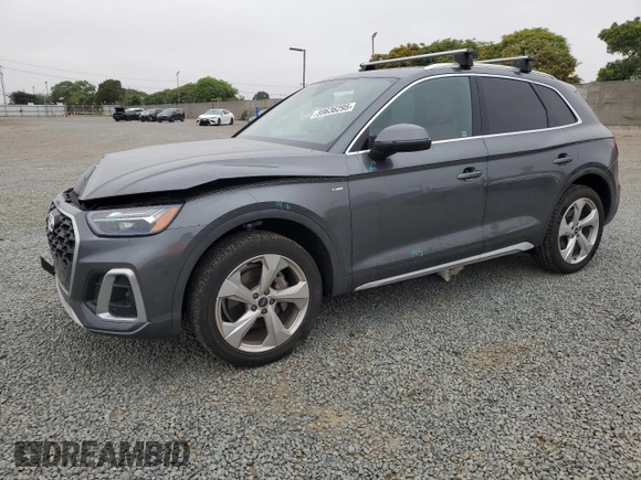 2022 Audi Q5 S line Premium Plus with VIN WA1EAAFY2N2077996, listed as a Copart auction lot 59636295 with 41,587 mi miles and Salvage title. Bid and sale history available at DreamBid. Image 1.