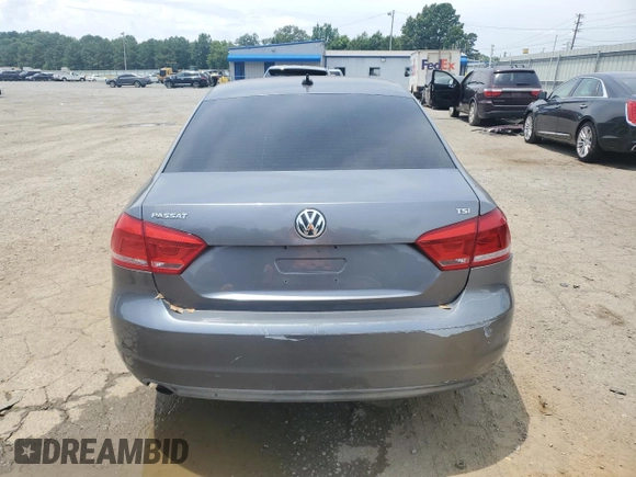 2014 Volkswagen Passat Wolfsburg Edition with VIN 1VWAT7A33EC066817, listed as a Copart auction lot 60502745 with 183,263 mi miles and Salvage title. Bid and sale history available at DreamBid. Image 6.