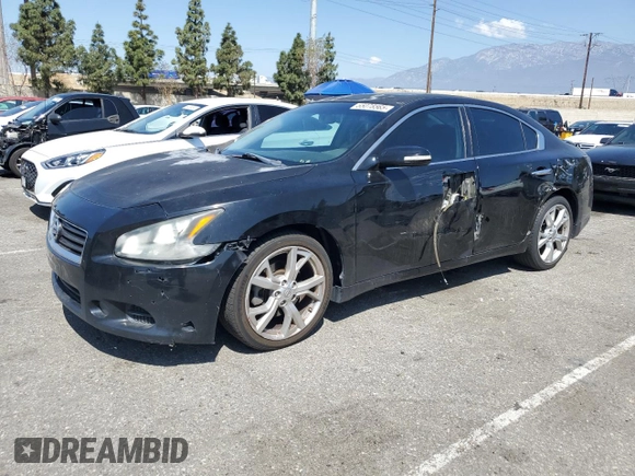 2012 Nissan Maxima S with VIN 1N4AA5AP5CC813742, listed as a Copart auction lot 55078565 with 173,442 mi miles and Salvage title. Bid and sale history available at DreamBid. Image 1.