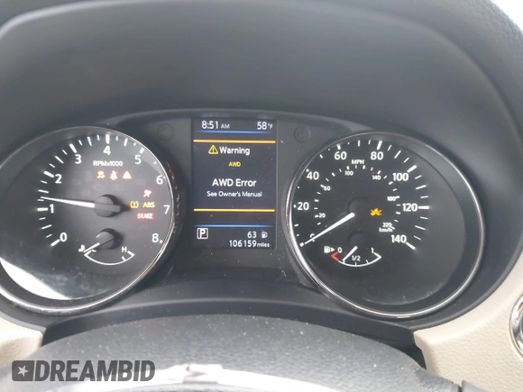 2018 Nissan Rogue SV with VIN KNMAT2MV7JP574729, listed as a IAAI auction lot 41812425 with 106,159 mi miles. Bid and sale history available at carsss.com. Image 7.