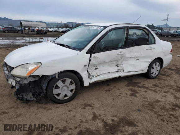 2005 Mitsubishi Lancer ES with VIN JA3AJ26E95U050815, listed as a Copart auction lot 38111064 with 172,061 mi miles and Salvage title. Bid and sale history available at DreamBid. Image 1.