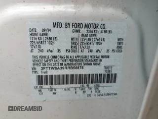 2024 Ford Maverick XL z VIN 3FTTW8A39RRB56876, wystawiony jako Copart lot #54314835 z przebiegiem 7039 mil mil oraz Szkody całkowita. Historia ofert i sprzedaży dostępna na DreamBid. Obrazek 12.