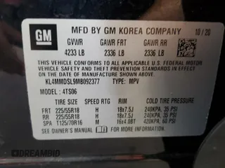 2021 Buick Encore GX Select с VIN KL4MMDSL9MB092377, выставлен на аукционе Copart как лот 62027395 с пробегом 20 008 миль миль и Списание • Salvage title. История ставок и продаж доступна на DreamBid. Изображение 13.