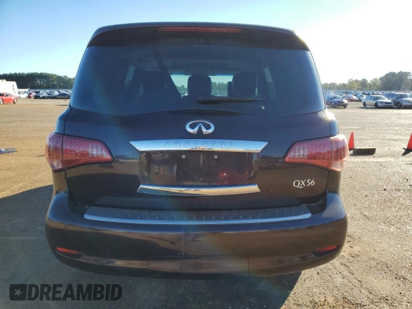 2012 Infiniti QX56 8-passenger with VIN JN8AZ2ND0C9716421, listed as a Copart auction lot 80701904 with 124,124 mi miles and Clean Title. Bid and sale history available at carsss.com. Image 6.