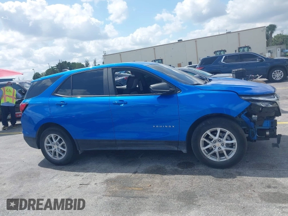 2024 Chevrolet Equinox LS with VIN 3GNAXHEG5RL296032, listed as a IAAI auction lot 42055362 with 22,988 mi miles and . Bid and sale history available at DreamBid. Image 14.