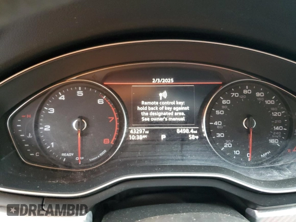 2018 Audi A5 Sportback Premium with VIN WAUDNCF51JA046873, listed as a Copart auction lot 43598815 with 43,297 mi miles and Salvage Title. Bid and sale history available at carsss.com. Image 9.
