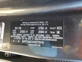 2019 Kia Forte S with VIN 3KPF34AD0KE079416, listed as a Copart auction lot 46685945 with 40,754 mi miles and Salvage Title. Bid and sale history available at carsss.com. Image 12.