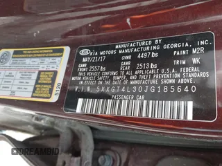 2018 Kia Optima LX z VIN 5XXGT4L30JG185640, wystawiony jako IAAI lot #41645104 z przebiegiem Nie podano mil oraz . Historia ofert i sprzedaży dostępna na DreamBid. Obrazek 9.