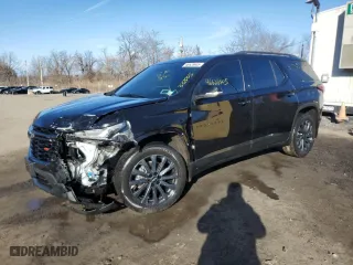 2022 Chevrolet Traverse RS with VIN 1GNEVJKW3NJ130281, listed as a Copart auction lot 46628905 with 33,335 mi miles and Salvage Title. Bid and sale history available at carsss.com. Image 1.
