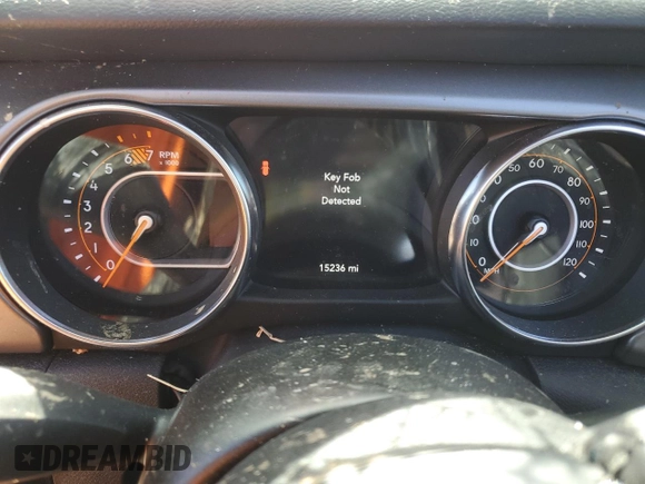 2023 Jeep Wrangler Sport S with VIN 1C4HJXDG8PW507350, listed as a Copart auction lot 46023965 with 15,236 mi miles and Salvage Title. Bid and sale history available at DreamBid. Image 9.