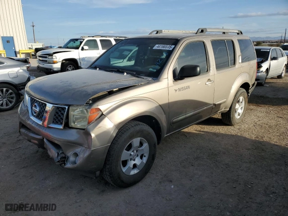2007 Nissan Pathfinder S with VIN 5N1AR18U27C642148, listed as a Copart auction lot 44166535 with 208,869 mi miles and Salvage Title. Bid and sale history available at carsss.com. Image 1.