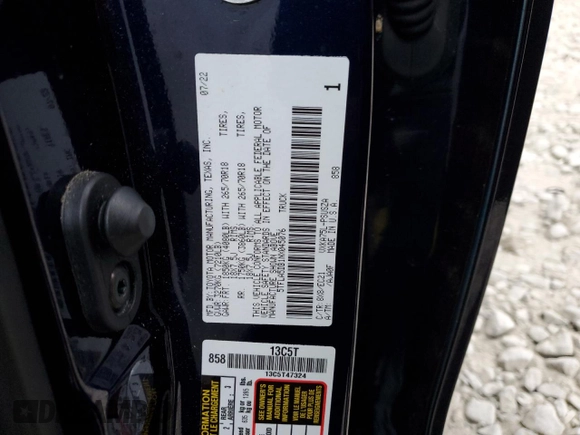 2022 Toyota Tundra 4WD SR5 with VIN 5TFLA5DB1NX045076, listed as a Copart auction lot 79251284 with 0 mi miles and Salvage Title. Bid and sale history available at carsss.com. Image 12.