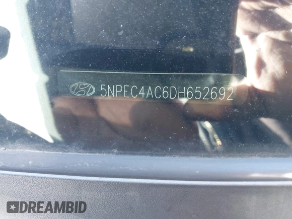2013 Hyundai Sonata Limited with VIN 5NPEC4AC6DH652692, listed as a IAAI auction lot 41832936 with 209,189 mi miles and . Bid and sale history available at DreamBid. Image 12.