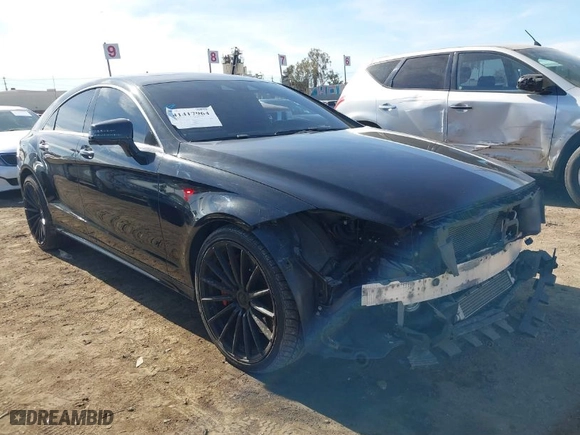 2015 Mercedes-Benz CLS-Class CLS 550 with VIN WDDLJ7DB8FA140210, listed as a IAAI auction lot 41417964 with 106,721 mi miles. Bid and sale history available at carsss.com. Image 1.