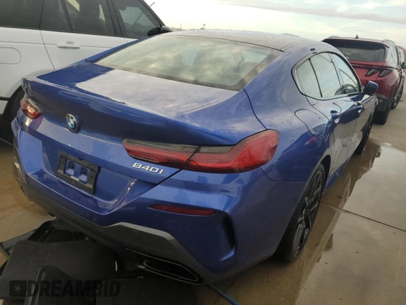 2023 BMW 8 Series 840i with VIN WBAGV2C01PCK32930, listed as a Copart auction lot 74578314 with 0 mi miles and Salvage Title. Bid and sale history available at carsss.com. Image 3.