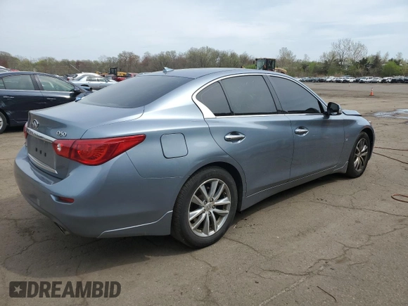 2015 Infiniti Q50 Premium with VIN JN1BV7AR6FM415683, listed as a Copart auction lot 54674435 with 167,553 mi miles and Salvage Title. Bid and sale history available at DreamBid. Image 3.