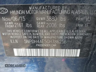 2016 Hyundai Elantra SE with VIN 5NPDH4AE5GH786256, listed as a IAAI auction lot 42181669 with 86,385 mi miles and . Bid and sale history available at DreamBid. Image 9.