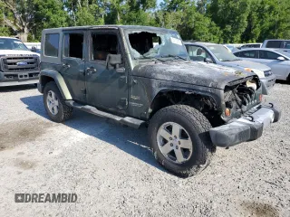 2008 Jeep Wrangler Unlimited Sahara with VIN 1J4GA59138L616722, listed as a Copart auction lot 54162835 with Not Provided miles and Salvage Title. Bid and sale history available at DreamBid. Image 4.