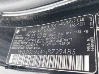 2001 BMW M5 z VIN WBSDE93421BZ99483, wystawiony jako IAAI lot #41892842 z przebiegiem 134 689 mil mil oraz . Historia ofert i sprzedaży dostępna na DreamBid. Obrazek 9.