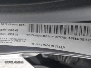 2016 Maserati Ghibli S Q4 z VIN ZAM57RTA0G1177125, wystawiony jako IAAI lot #42073335 z przebiegiem 114 663 mil mil oraz . Historia ofert i sprzedaży dostępna na DreamBid. Obrazek 9.