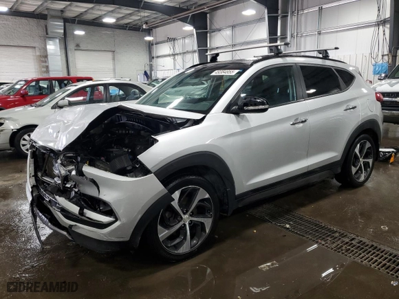 2016 Hyundai Tucson Limited with VIN KM8J3CA27GU032598, listed as a Copart auction lot 49384855 with 75,875 mi miles and Salvage Title. Bid and sale history available at carsss.com. Image 1.