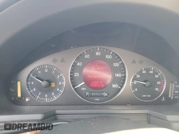 2003 Mercedes-Benz E-Class 5.0L with VIN WDBUF70J43A123959, listed as a Copart auction lot 45032875 with 136,922 mi miles and Non Repairable. Bid and sale history available at carsss.com. Image 9.