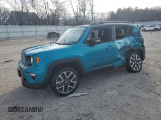 2022 Jeep Renegade Limited z VIN ZACNJDD14NPN62334, wystawiony jako Copart lot #50813325 z przebiegiem 34 744 mil mil oraz Nie do naprawy • Non repairable. Historia ofert i sprzedaży dostępna na DreamBid. Obrazek 1.