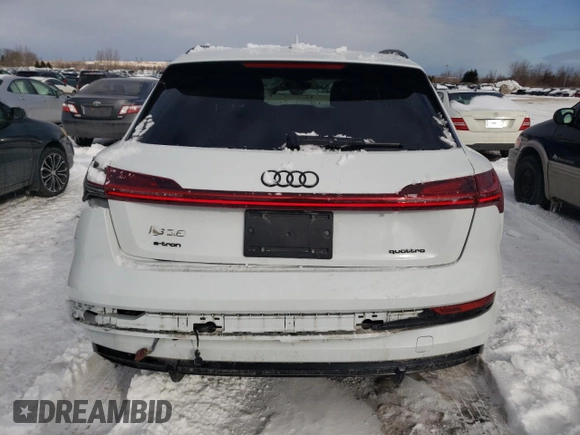 2022 Audi e-tron Premium with VIN WA1AAAGE4NB023103, listed as a Copart auction lot 43551575 with 97,461 mi miles and Salvage Title. Bid and sale history available at DreamBid. Image 6.