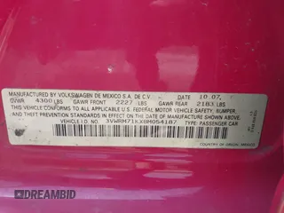 2008 Volkswagen Jetta SE z VIN 3VWRM71KX8M054187, wystawiony jako IAAI lot #42279897 z przebiegiem 179 228 mil mil oraz . Historia ofert i sprzedaży dostępna na DreamBid. Obrazek 9.